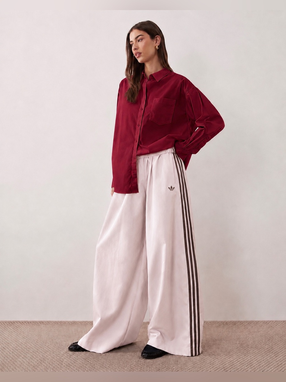 Adidas [M] Firebird Adilenium Wide Leg Track Pants Sandy Pink/Brown KV5300 - Picture 8 of 8